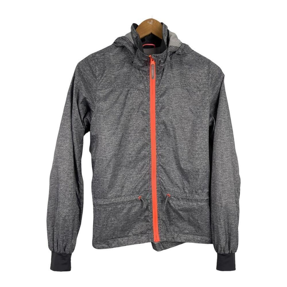 H&M Kids Sport Lightweight Windbreaker Gray Jacket Full Zip Cinched Back 12-13Y
